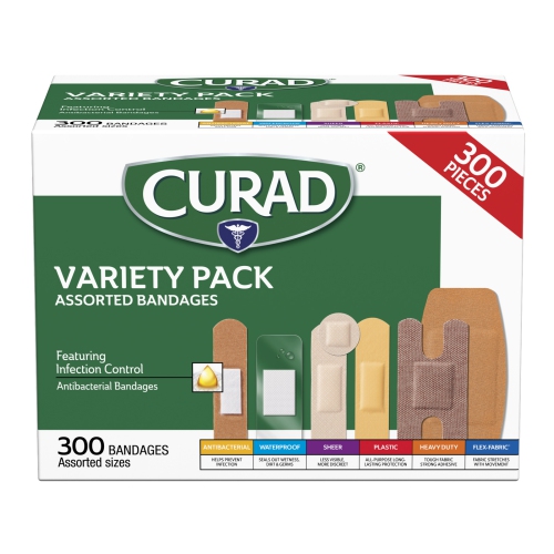 Curad Assorted Bandages Variety Pack 300 Pieces