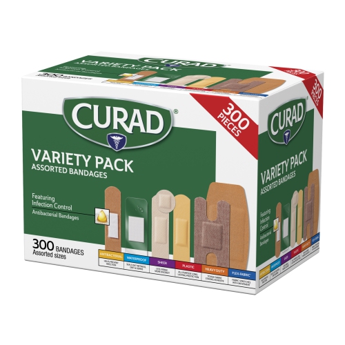 Curad Assorted Bandages Variety Pack 300 Pieces