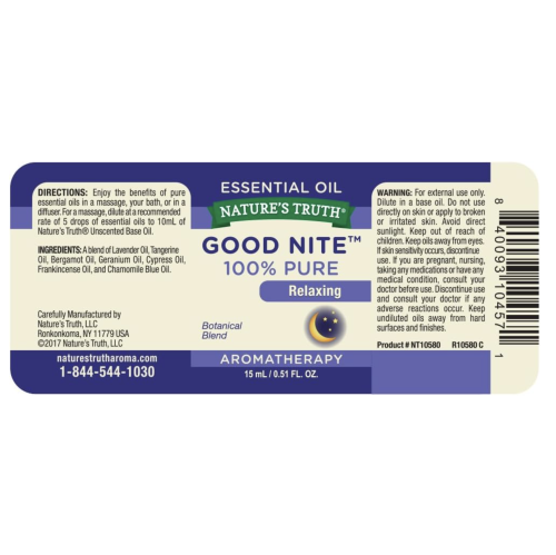 Huile essentielle nature's Truth, Good Nite, 0,51 oz liq