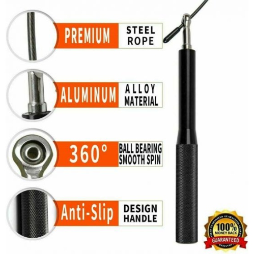 Corde à sauter Tali poignée en aluminium, fil d'acier de qualité supérieure avec couvercle en polyuréthane