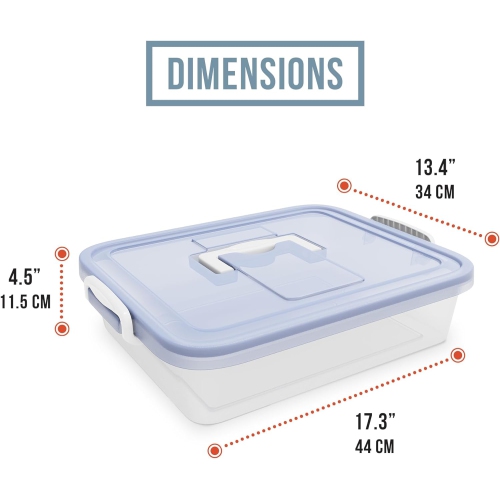 Chef Pomodoro Large Pizza Dough Proofing Box Kit 2-Pack, 17 x 13-Inch, Pizza Dough Container, Fits 6-8 Dough Balls, 2 Trays and 2 Covers