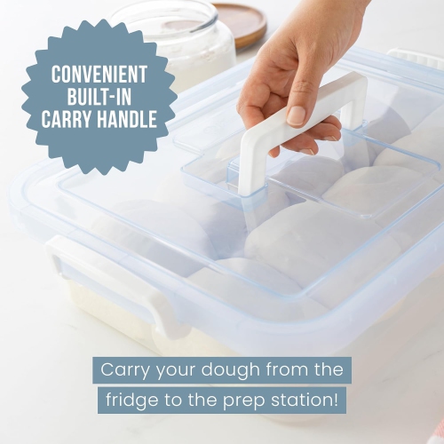 Chef Pomodoro Large Pizza Dough Proofing Box Kit 2-Pack, 17 x 13-Inch, Pizza Dough Container, Fits 6-8 Dough Balls, 2 Trays and 2 Covers