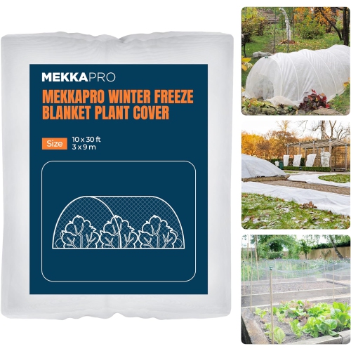 MEKKAPRO Frost Blankets for Outdoor Plants, Customizable Plant Covers Freeze Protection, UV Resistant Frost Cloths for Outdoor Plants, 30gsm, 10 x 30