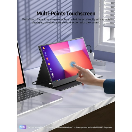 Portable Monitor Touch Screen, UPERFECT 15.6 Inch 1080P FHD IPS HDR Computer Display HDMI USB-C External Laptop Screen, Touchscreen Monitor With