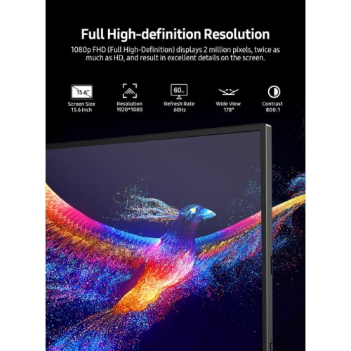 Portable Monitor Touch Screen, UPERFECT 15.6 Inch 1080P FHD IPS HDR Computer Display HDMI USB-C External Laptop Screen, Touchscreen Monitor With