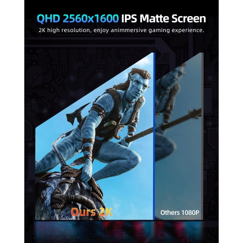 UPERFECT UGame K118 18" 2K 144Hz Portable Gaming Monitor with 100% DCI-P3, FreeSync, HDR, VESA Mount, and Eye-Care Features