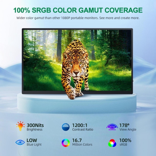 UPERFECT 18.5" 1080P Portable Monitor 120Hz Portable Gaming Monitor Switch Display w/VESA and Smart Cover For Xbox One