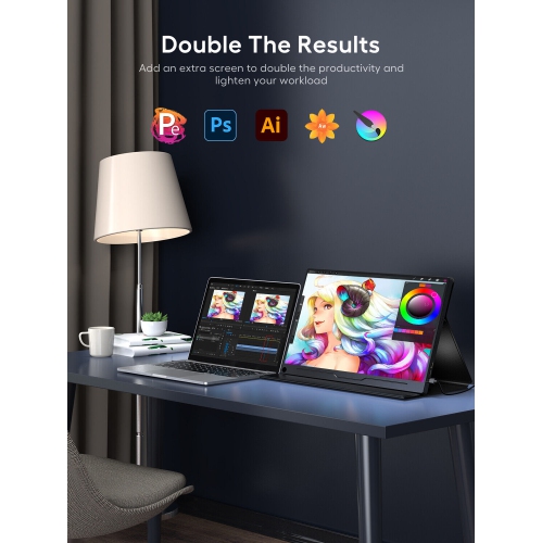 UPERFECT 18.5" 120Hz Portable Monitor 1080P HDMI Dual USB C Computer Gaming Monitors Freesync HDR w/VESA