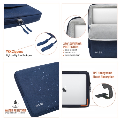 LSS Protective Laptop Sleeve for Men/Women - Stylish & Durable Sleeve Bag for 12"-12.9" Laptops - Cool Laptop Sleeve - Blue