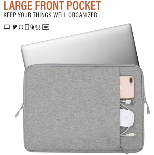 LSS Protective Laptop Sleeve for Men/Women - Stylish & Durable Sleeve Bag for 13"-13.5" Laptops - Cool Laptop Sleeve - Grey