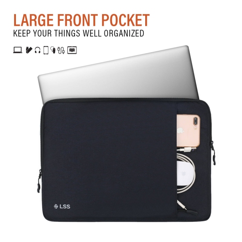 LSS Protective Laptop Sleeve for Men/Women - Stylish & Durable Sleeve Bag for 14"-15.6" Laptops - Cool Laptop Sleeve - Black