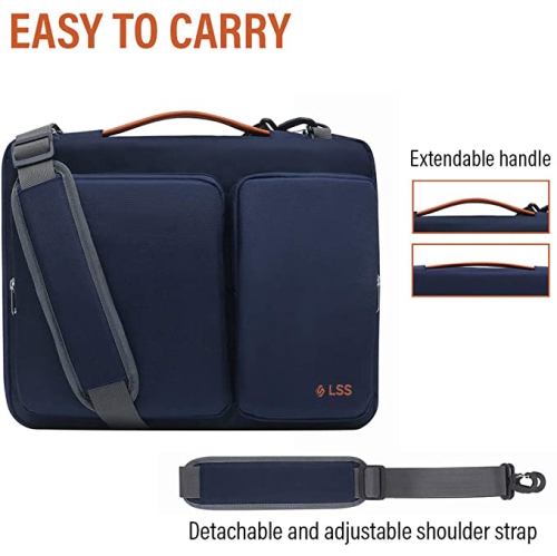 LSS Laptop Bag for Men/Women - Cool, Stylish & Durable Shoulder Sleeve Bag for 14"-15.6" Laptops - Includes Slip Resistant Shoulder Strap - Blue