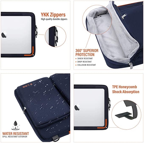 Sac LSS pour homme/femme - sac à bandoulière frais, élégant et durable pour portable 13 à 13,5 po - comprend bandoulière antidérapante - Bleu