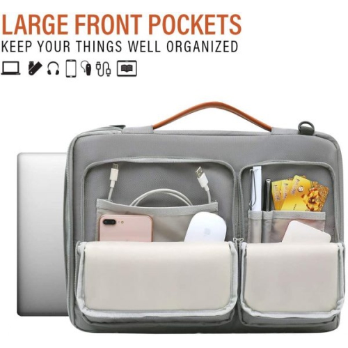 Sac LSS pour homme/femme - sac à bandoulière Cool, élégant et durable pour portable 14 à 15,6 po - comprend bandoulière antidérapante - Gris