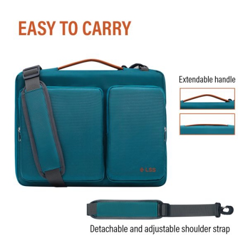 LSS Laptop Bag for Men/Women - Cool, Stylish & Durable Shoulder Sleeve Bag for 12"-12.9" Laptops - Includes Slip Resistant Shoulder Strap - Teal