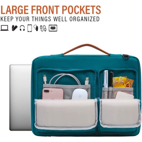 LSS Laptop Bag for Men/Women - Cool, Stylish & Durable Shoulder Sleeve Bag for 12"-12.9" Laptops - Includes Slip Resistant Shoulder Strap - Teal