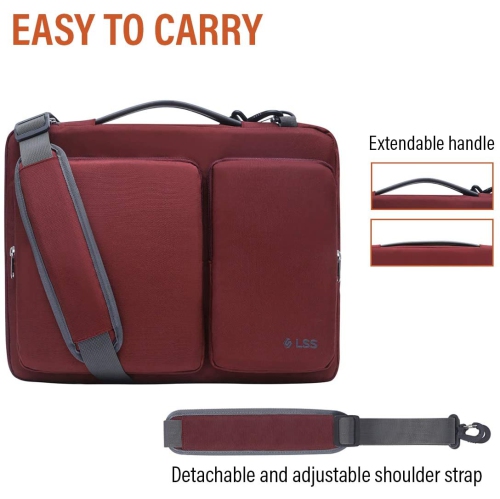 LSS Laptop Bag for Men/Women - Cool, Stylish & Durable Shoulder Sleeve Bag for 12"-12.9" Laptops - Includes Slip Resistant Shoulder Strap - Red