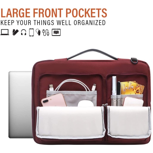 LSS Laptop Bag for Men/Women - Cool, Stylish & Durable Shoulder Sleeve Bag for 12"-12.9" Laptops - Includes Slip Resistant Shoulder Strap - Red