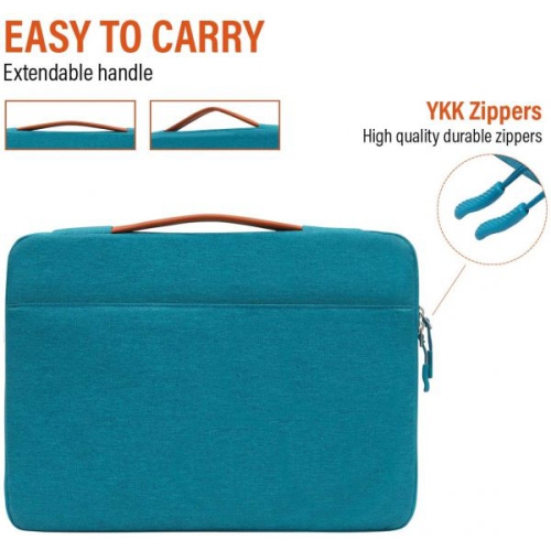 LSS Protective Laptop Sleeve Case with PU Leather Handle for Men/Women - Stylish & Durable Sleeve for 14”-15.6” Laptops, Cool Laptop Sleeve - Teal