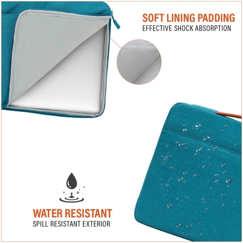 LSS Protective Laptop Sleeve Case with PU Leather Handle for Men/Women - Stylish & Durable Sleeve for 14”-15.6” Laptops, Cool Laptop Sleeve - Teal