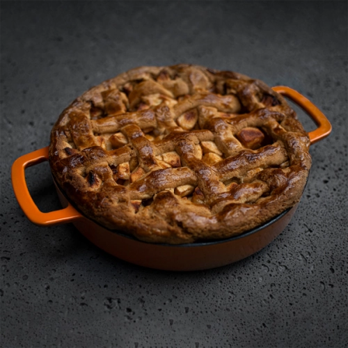 Combekk Cast Iron 28cm Orange Dutch Oven and Dual-Handle Frying Pan, 2 Pc. Set