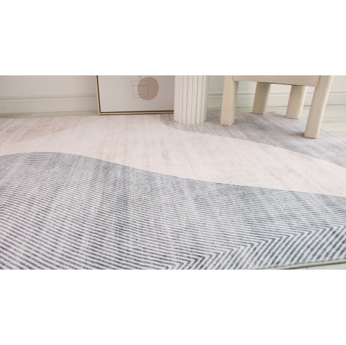 Rug Branch Minimalist Abstract Geometric Beige Brown Indoor Soft Area Rug