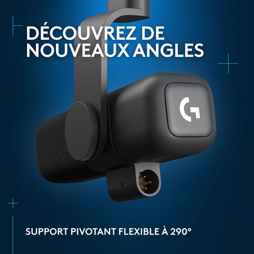 Logitech G Yeti Studio Active Dynamic XLR Broadcast Gaming Microphone w/ ClearAmp Active Preamp - Black