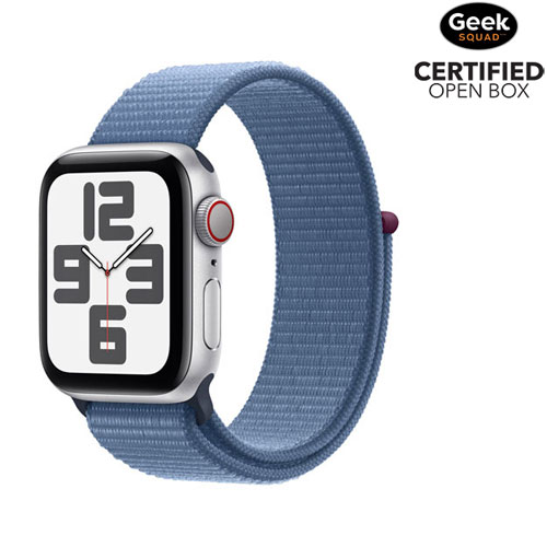 Open Box - Apple Watch SE (GPS + Cellular) 40mm Silver Aluminum Case with  Winter Blue Sport Band