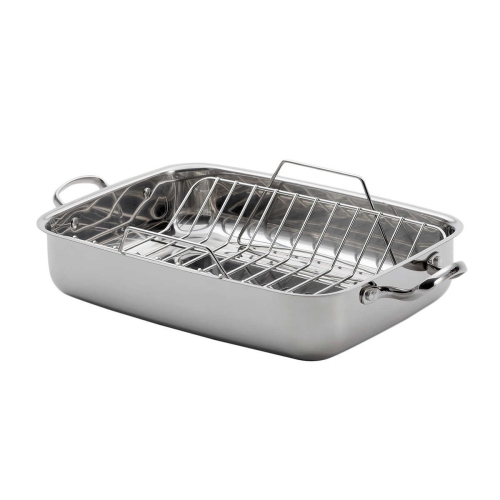 Image 1 of 1.. Lagostina 18/10 Stainless-steel Roasting Pan with Rack,