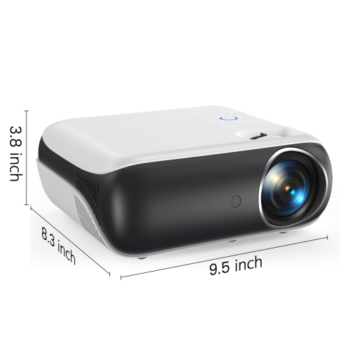 Projecteur HAPPRUN, projecteur Bluetooth 1080p natif, projecteur de cinéma extérieur portatif, mini projecteur HD intégrale avec haut-parleur pour la