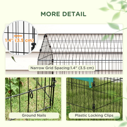 PawHut 87"L Small Animals Pet Playpen Catio Cage with Doors for Rabbits, Guinea Pig, Chicken, Chinchillas, Cat, Quail, Duck, Outdoor Indoor Use with