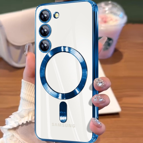 Étui magnétique conçu pour le Galaxy S23 5G de Samsung - compatible avec le chargement et les accessoires MagSafe - Bleu