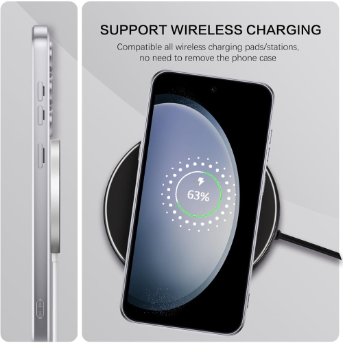 Magnetic Case Designed for Samsung Galaxy S23 Plus - Compatible with MagSafe Charging & Accessories - Silver