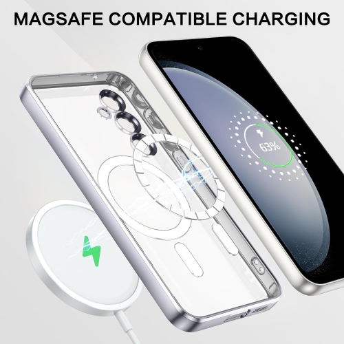 Magnetic Case Designed for Samsung Galaxy S23 Plus - Compatible with MagSafe Charging & Accessories - Silver