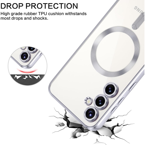 Étui magnétique conçu pour le Galaxy S23 Ultra de Samsung - compatible avec le chargement et les accessoires MagSafe - Argenté