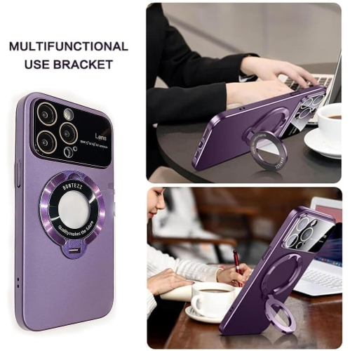 SuperShield Phone Case for iPhone 15 Plus Coridbrief Large Window Phone Case Leak Label Magnetic Bracket, Bontezz for iPhone 15 Plus MagSafe Satad