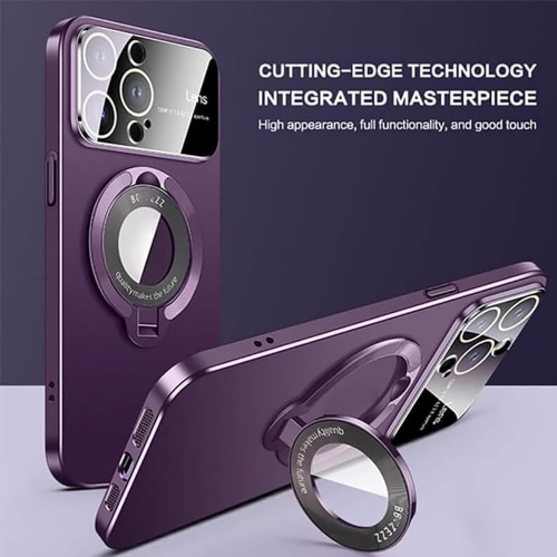 SuperShield Phone Case for iPhone 15 Coridbrief Large Window Phone Case Leak Label Magnetic Bracket, Bontezz for iPhone 15 MagSafe Satad Case - Purple