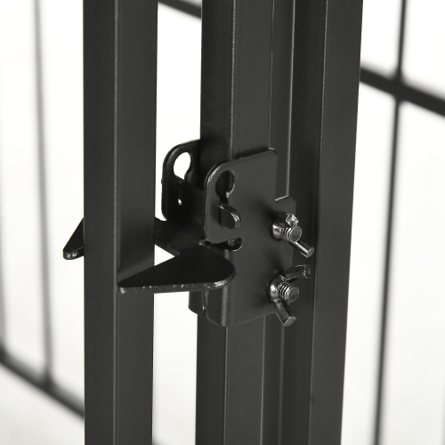 PawHut Dog Kennel Outdoor with Waterproof Canopy, Dog Run with Galvanized Chain Link, Secure Lock, for Backyard and Patio, Large and Medium Sized