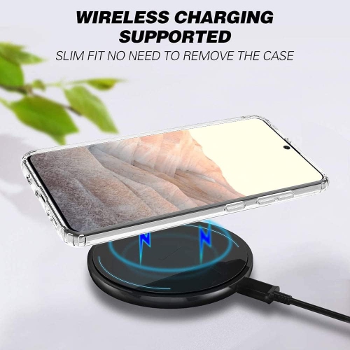 Étui pour Pixel 8 Pro de Google, pare-chocs en silicone souple en TPUR et étui en polycarbonate rigide transparent antichoc pour appareil photo mince