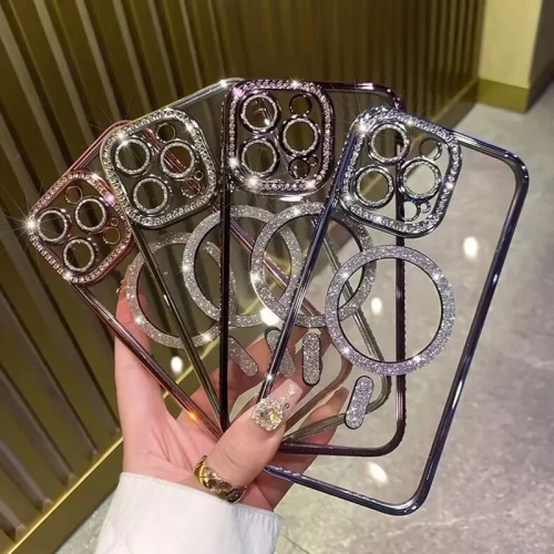 Étui pour iPhone 15 plus, protection appareil photo avec brillants diamants brillants brillants brillants brillants, étui avec logo compatible avec