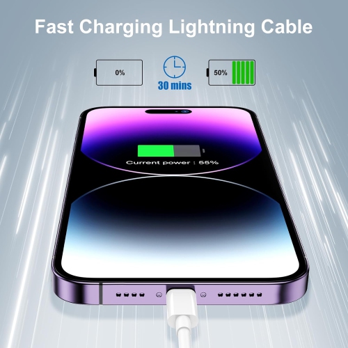 3 Pack iPhone Charger Cord 6ft Charging Cable Lightning Cable to USB Compatible with iPhone iPad AirPods and more