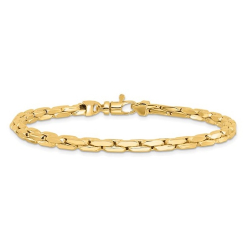 GEM AND HARMONY  Mens 14K Gold Fancy Link Bracelet (8.25 Inches) In Yellow
