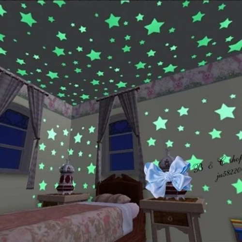 Autocollants lumineux étoiles phosphorescentes, 100 pièces, jouets