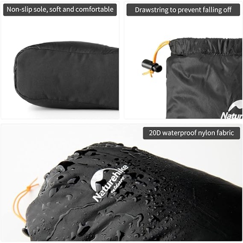 Chaussures de couchage Botki puchowe GOOSE DOWN DE NATURREHIKE Chaussures noires | bottillons en duvet pour le camping en plein air randonnée à vélo