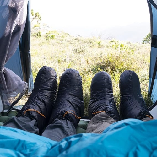 Chaussures de couchage Botki puchowe GOOSE DOWN DE NATURREHIKE Chaussures noires | bottillons en duvet pour le camping en plein air randonnée à vélo