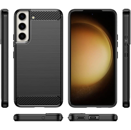 SuperShield Case for Samsung Galaxy S23, Soft Slim Brushed TPU Carbon Fiber Design Protective Cover, Thin Durable Phone Case, Shockproof Protection,