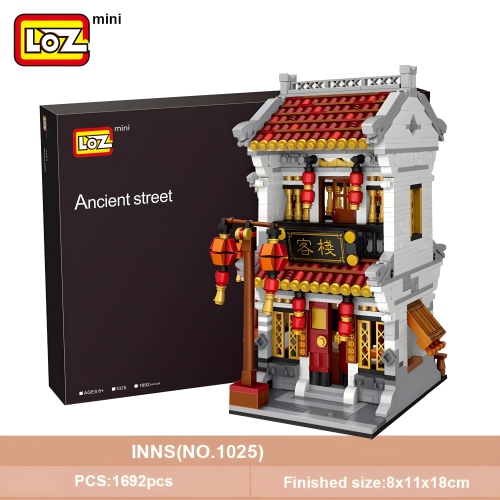 Mini bloc de construction LOZ, China Traditional Street Set, Inns, 1692  pièces (1025)