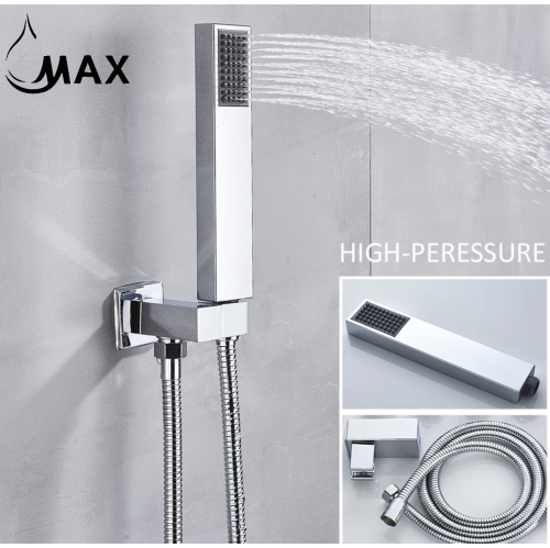 MAX Faucets Thermostatic Shower System Three Functions With Valve Square Showerhead 12" Chrome Finish