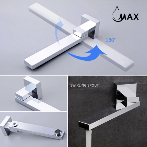 MAX Faucets Ceiling Thermostatic Shower System Three Functions With Valve Chrome Finish