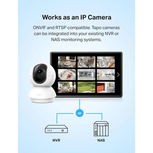 Smart Pan/Tilt Indoor Security Camera | 1080p Full HD, Motion Tracking, Night Vision